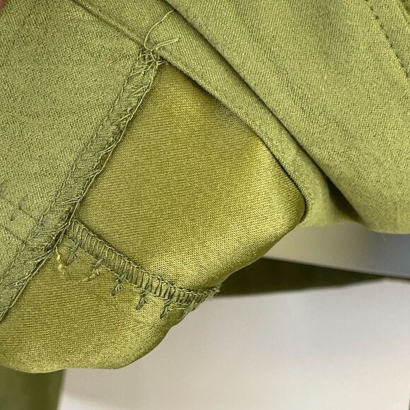 Vintage Womens Button Up Jacket Blazer Sz M OLIVE GREEN Crinkle Studded L/S - Picture 8 of 13